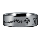 Silver Tungsten Jesus Ring