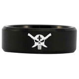 French Hunter Cross Knife Tungsten Carbide Ring