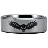 Silver Tungsten Air Hunter Ring