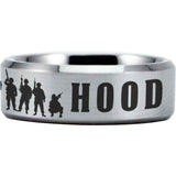 Silver Tungsten Brotherhood Ring