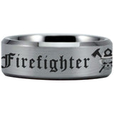 Silver Tungsten Firefighter Brotherhood Ring