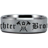 Silver Tungsten Firefighter Brotherhood Ring