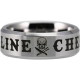 Silver Tungsten Line Chef Ring