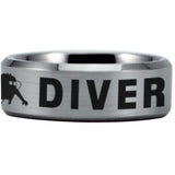 Silver Tungsten Scuba Diver Ring