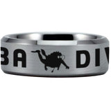 Silver Tungsten Scuba Diver Ring